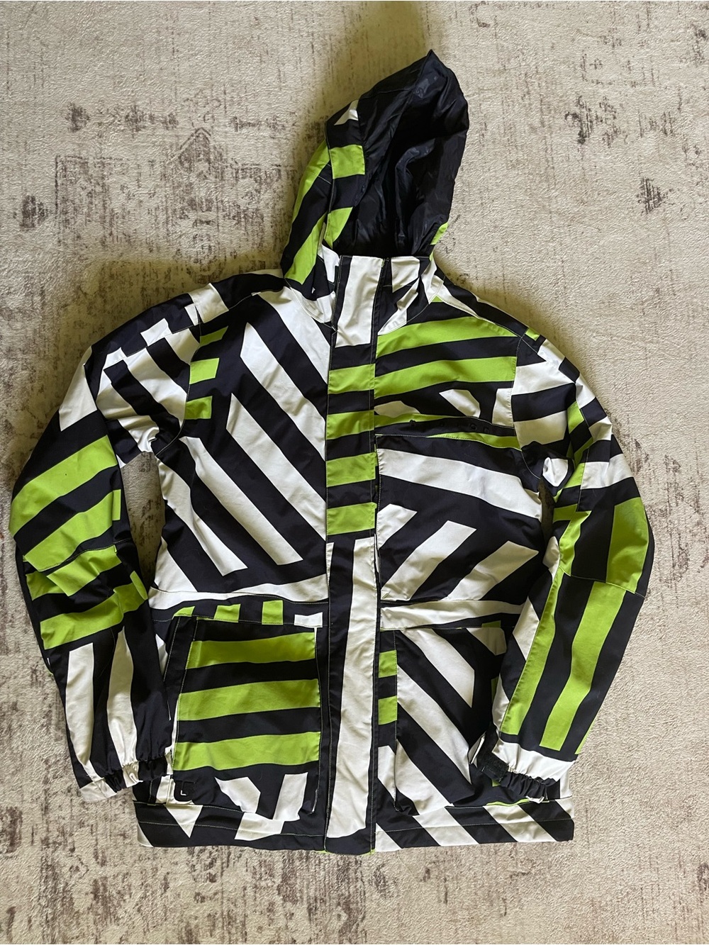 Burton Men's Snowboard Jacket in Black, White & Lime
